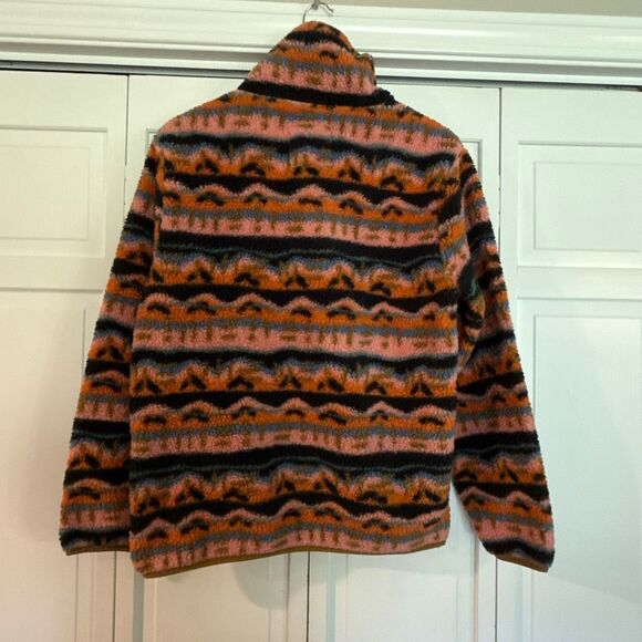 Billabong Switchback printed fleece Sherpa quarter snap pullover large - Picture 7 of 12